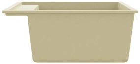 vidaXL Νεροχύτης με Οπή Υπερχείλισης Μπεζ Γρανιτένιος