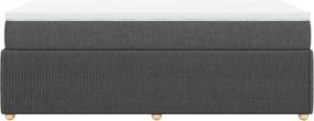 vidaXL Κρεβάτι Boxspring με Στρώμα Σκούρο Γκρι 90x200 εκ. Υφασμάτινο