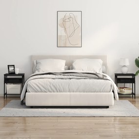 vidaXL Κομοδίνο Μαύρη δρυς 38 x 30 x 48 εκ. Επεξεργασμένο ξύλο