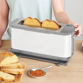 Τοστιέρα Ninja 3σε1 ST200EUWH, 2400W, 7 προγράμματα, ρύθμιση θερμοκρασίας, ψησταριά, απόψυξη, αναθέρμανση, οριζόντια λειτουργία, λευκό