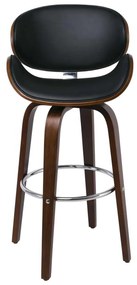 Σκαμπώ GOMEZ Bar Καρυδί/PU Μαύρο 54x57x76/107cm