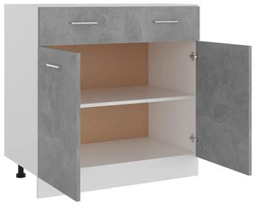 vidaXL Ντουλάπι Νεροχύτη Γκρι Σκυροδέματος 80x46x81,5 εκ. Επεξ. Ξύλο