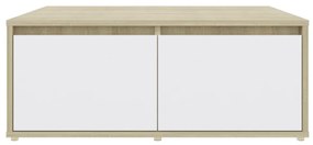 vidaXL Τραπεζάκι Σαλονιού Λευκό/Sonoma Δρυς 80x80x31 εκ. Επεξ. Ξύλο