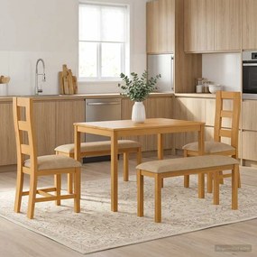 vidaXL Σετ τραπεζαρίας LELYSTAD 5 τμχ. Μπεζ 110 x 75 x 75 cm