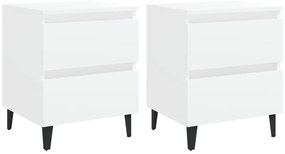 vidaXL Κομοδίνα 2 τεμ. Λευκά 40 x 35 x 50 εκ. από Επεξ. Ξύλο