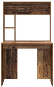 vidaXL Γραφείο με ράφι Παλαιό ξύλο 91 x 50 x 149 εκ Επεξεργασμένο ξύλο