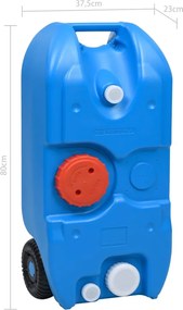 vidaXL Δεξαμενή Νερού Κάμπινγκ με Ρόδες Μπλε 40 Λίτρα