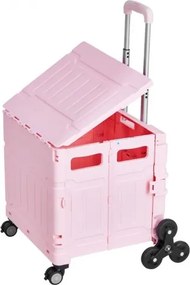 VEVOR Foldable Cart with Stair Climbing Wheels Collapsible Rolling Crate 65L