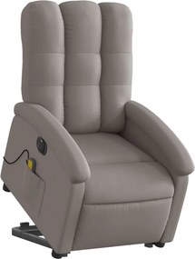 vidaXL Πολυθρόνα Μασάζ Ηλεκτρική Ανακλ.Taupe Υφασμάτινη