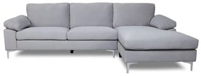 WOODWELL ALEX Καναπές Σαλονιού Καθιστικού Αριστερή Γωνία, Ύφασμα Γκρι Velure 264x132x75cm H.80cm Ε966,20