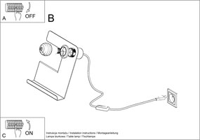 Sollux Λαμπτήρας γραφείου Incline 1,ατσάλι,1xE27/60w