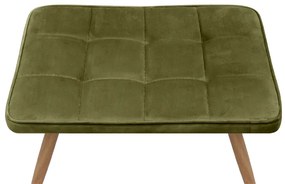 Πολυθρόνα - Μπερζέρα με υποπόδιο Lily Megapap λαδί βελούδο - μεταλλικό πόδι χρώμα φυσικό 70x62x98εκ.