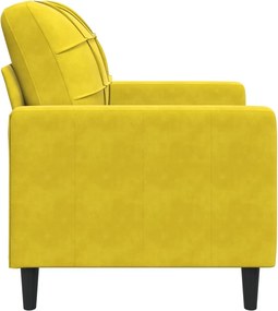 vidaXL Πολυθρόνα Κίτρινο 60 εκ. Βελούδινη