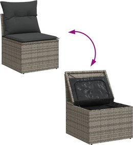 vidaXL Patio Sofa Set 10-θέσια Grey and Dark Grey