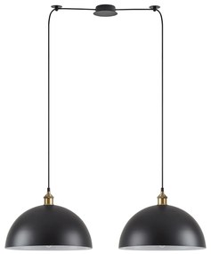 SE21-BR-10-BL2-MS40 MAGNUM Bronze Metal Pendant Black Shade with Black Fabric Cable+