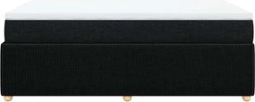vidaXL Κρεβάτι Boxspring με Στρώμα Μαύρο 120x190 εκ. Υφασμάτινο