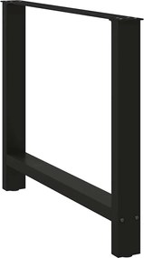 vidaXL Πόδια Τραπεζαρίας 2 τεμ. Μαύρα 90x(72-73) εκ. Ατσάλι