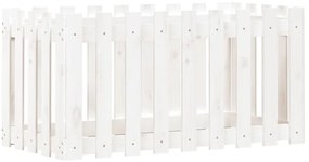 vidaXL Ζαρντινιέρα Υπερυψωμένη Σχ Φράχτη Λευκή 100x50x50εκ Μασίφ Πεύκο