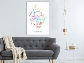 Αφίσα - City Map: Madrid (Colour) - 20x30 - Μαύρο - Χωρίς πασπαρτού