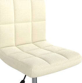 vidaXL Καρέκλα Γραφείου Περιστρεφόμενη Κρεμ Βελούδινη