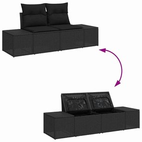 vidaXL Σετ Καναπέ Κήπου 7 pcs Μαύρο