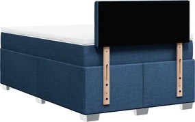 vidaXL Κρεβάτι Boxspring με Στρώμα Μπλε 120x190 εκ. Υφασμάτινο