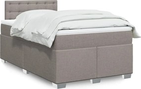 vidaXL Κρεβάτι Boxspring με Στρώμα Taupe 120x200 εκ. Υφασμάτινο