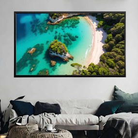 Πίνακας σε Plexiglass με Θέμα &#8220;Κέρκυρα&#8221; σε μαύρη ξύλινη Κορνίζα - 80cmx50cm