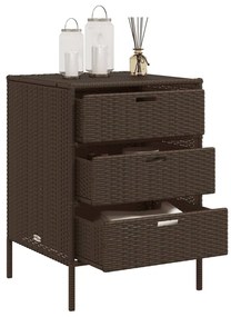 vidaXL Ντουλάπι Αποθήκευσης Κήπου Καφέ 55x59x80 εκ. Συνθετικό Ρατάν