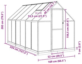 ΘΕΡΜΟΚΗΠΙΟ ΜΕ ΠΛΑΙΣΙΟ ΒΑΣΗΣ ΠΡΑΣΙΝΟ 334X169X202 ΕΚ. ΑΛΟΥΜΙΝΙΟΥ 3266330