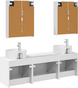 vidaXL Σετ Ντουλαπιών Μπάνιου 5 pcs Λευκό Επεξεργασμένο Ξύλο