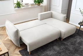 Corner Sofa-Bed Puffy - Cream Cream