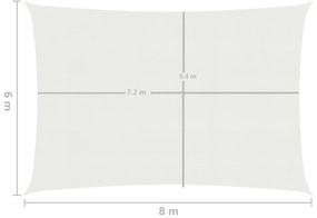 vidaXL Πανί Σκίασης Λευκό 6 x 8 μ. από HDPE 160 γρ/μ²