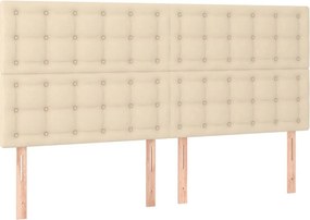 vidaXL Κρεβάτι Boxspring με Στρώμα Κρεμ 180x200 εκ. Υφασμάτινο