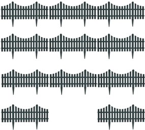 vidaXL Διαχωριστικό Γκαζόν Φράχτης Πράσινο 17 Τεμ. / 10 μ.