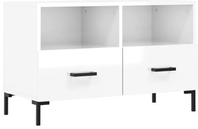 vidaXL Έπιπλο Τηλεόρασης Γυαλ. Λευκό 80x36x50 εκ. Επεξεργασμένο Ξύλο