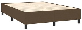 vidaXL Κρεβάτι Boxspring με Στρώμα &amp; LED Σκ.Καφέ 140x190εκ. Υφασμάτινο
