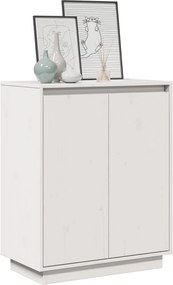 vidaXL Ντουλάπι Λευκό 60 x 34 x 75 εκ. από Μασίφ Ξύλο Πεύκου