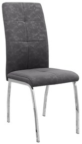 Καρέκλα τραπεζαρίας Alma Megapap γκρι PU - μεταλλικό πόδι χρωμίου 42x53x97εκ.
