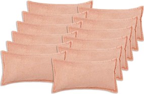 vidaXL Κάλυμμα Μαξιλαριού 12 pcs HOUTEN Ροζ 40 x 80 cm Μπουκλέ