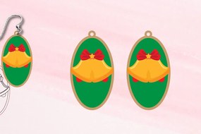 Σετ των 3 Intra απο ξύλο plywood 3mm-4mm πάχος Χριστουγεννιάτικα Σκουλαρίκια | Κόψτε και Βαθμολογήστε Δίασταση 3x3 cm INTRAFABR-111107485