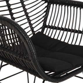 ΠΟΛΥΘΡΟΝΑ ΜΕ ΜΑΞΙΛΑΡΙ ΜΕΤΑΛΛΙΚΗ ALLEGRA HM5450.32 ΜΕ WICKER ΜΑΥΡΟ 58x59x82Υεκ. - HM5450.32