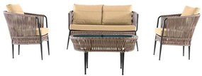 Σαλόνι Κήπου Lines (Σετ 4Τμχ) 818-123-118 Cappuccino-Beige Four Seater