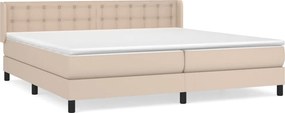 vidaXL Κρεβάτι Boxspring με Στρώμα Καπουτσίνο 200x200εκ.από Συνθ.Δέρμα