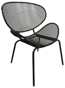 Ε528,1 OLIVER Καρέκλα K/D Κήπου Βεράντας, Μέταλλο Βαφή Μαύρο  65x61x86cm Καρέκλα Στοιβαζόμενη, , 1 Τεμάχιο