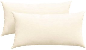 vidaXL Μαξιλάρι Καναπέ 2 pcs Κρεμ 80 x 40 cm Υφασμάτινο Κορντουρά