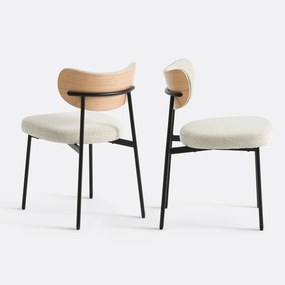 Σετ 2 καρέκλες με ανάγλυφη υφή, Albane