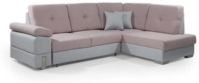 Γωνιακός καναπές κρεβάτι Star με αποθηκευτικό χώρο, γκρι - ροζ 270x95x190cm Δεξιά γωνία – GUE-TED-001
