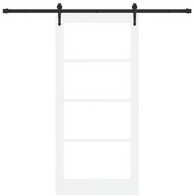 vidaXL Συρόμενη Πόρτα Χειροκίνητος Λευκό 93 x 202 cm Ξύλο και μέταλλο