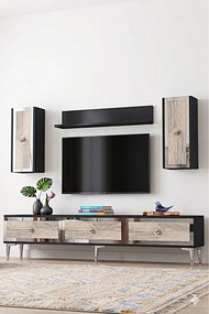 Stewehome Σετ μοντέρνας σύνθεσης τηλεόρασης με ράφι 180x30x41 cm